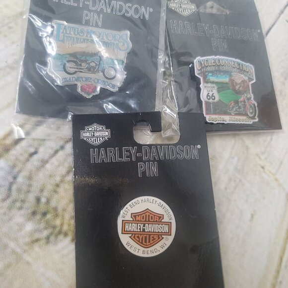 Lot of 3 HARLEY DAVIDSON Dealership Pins Joplin Mo West Bend WI Gladstone OR - Picture 6 of 6